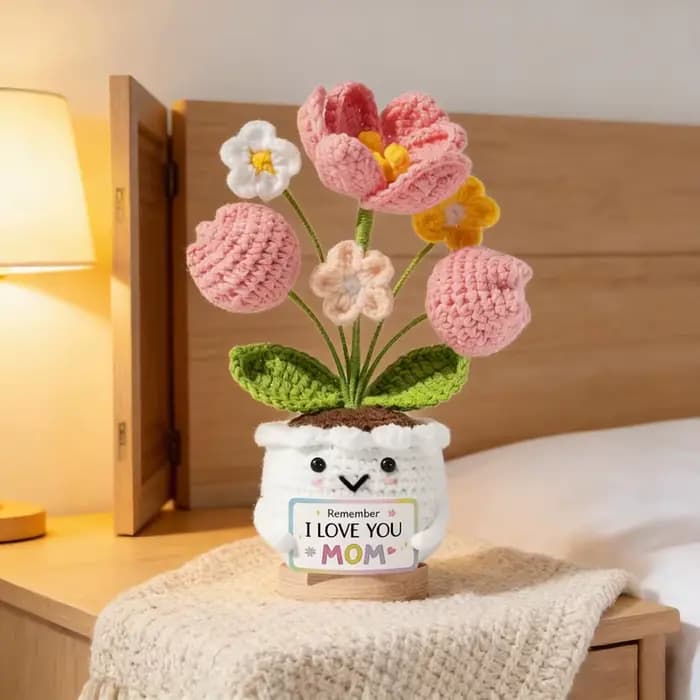 1 pièce, plante en pot au crochet faite à la main