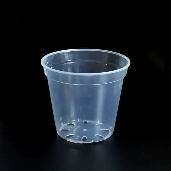 Pot rond transparent pour culture de fleurs