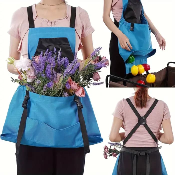 Tablier de jardinage grande capacité pour la cueillette de fruits et légumes
