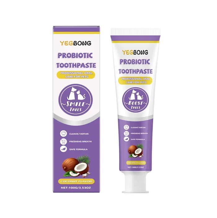 Dentifrice probiotique pour animaux de compagnie : élimine la plaque dentaire, rafraîchit l'haleine, nettoyage doux des dents et soins buccaux, aiguisé par tous les animaux domestiques