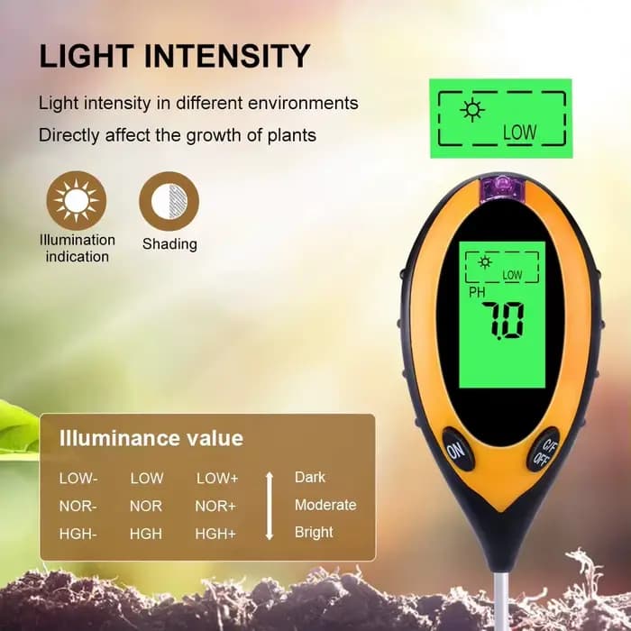 Nouveau pH-mètre de sol 3 en 1/4 en 1