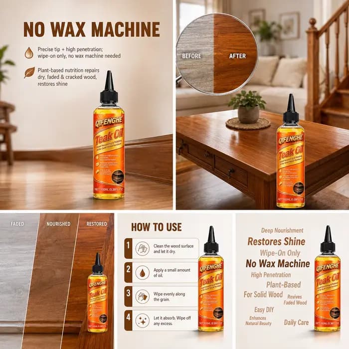 Huile de teck professionnelle pour meubles en bois 100ML