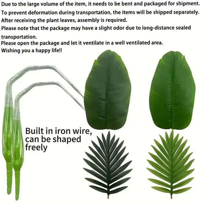 2 pièces 82cm grande échelle Simulation palmier artificiel et feuilles de bananier plantes en pot