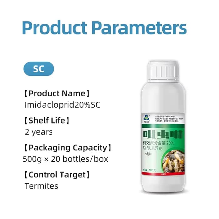 Imidaclopride 20% SC, produits anti-termites non répulsifs