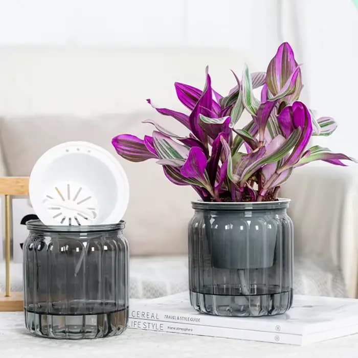 Pot de fleur Transparent au sol