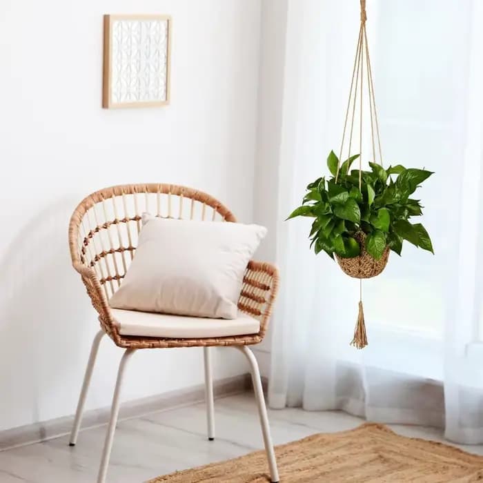 Pot de fleur en macramé fait à la main