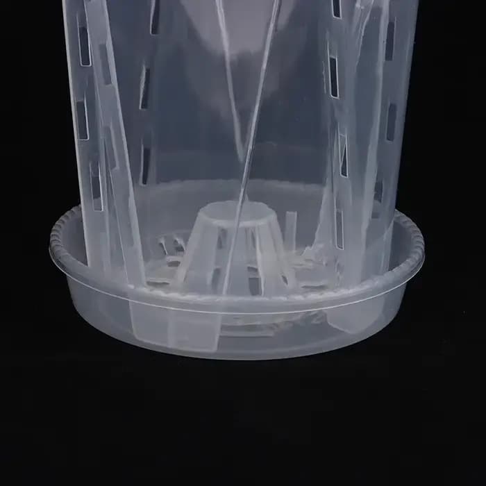 Pot de fleur Transparent bonsaï avec plateau de contrôle des racines pour la plantation d'orchidées Phalaenopsis