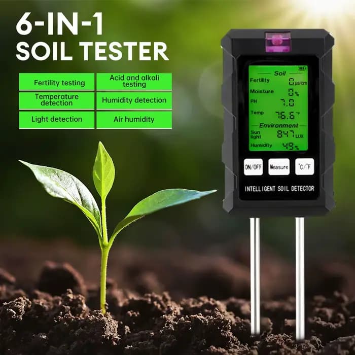 Nouveau testeur de sol numérique 6 en 1 multifonctionnel