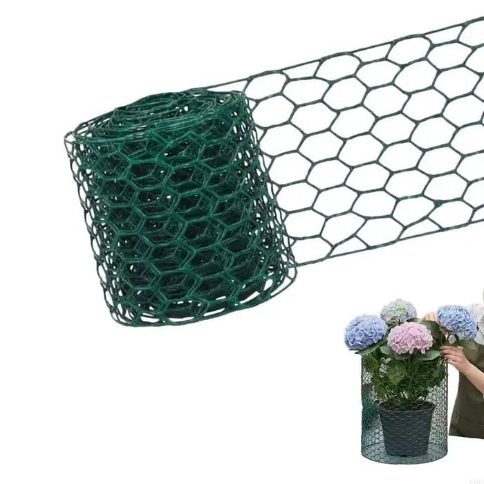 Rouleau clôture pour zone fleurie 3 mètres x 10 avec fil fer vert attaches fixation pour bordure jardin