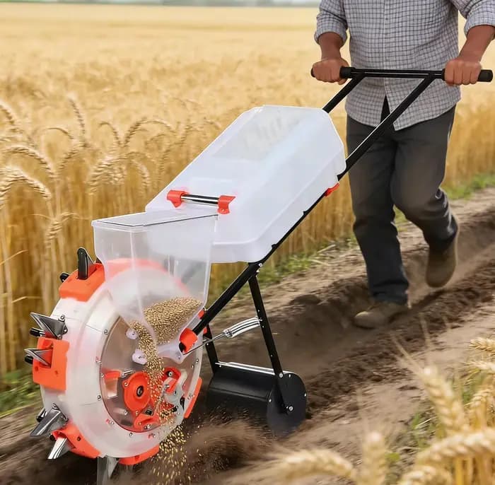 Semoir manuel à poussée manuelle-épandeur de graines de planteur