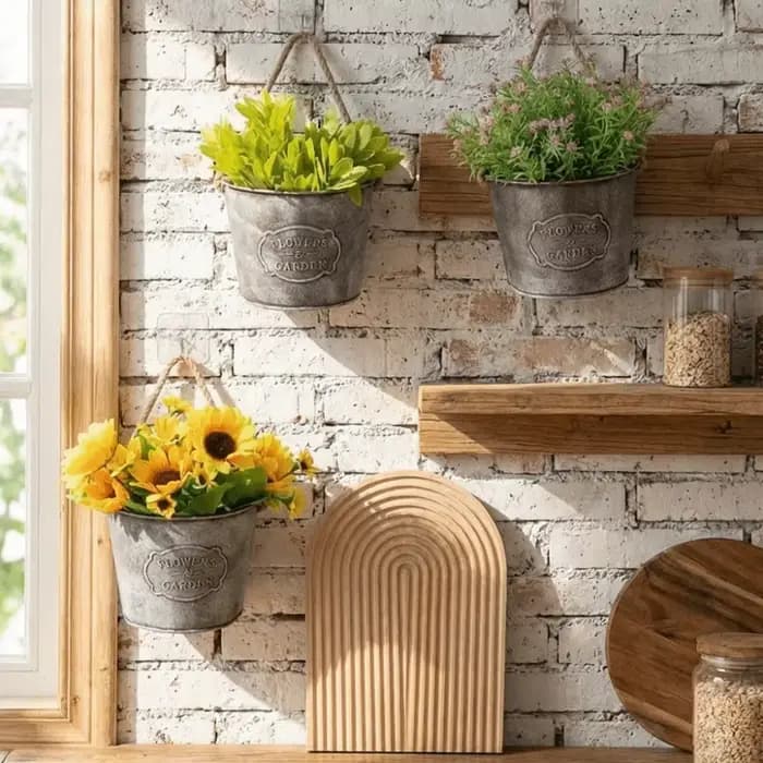 Pot de fleurs suspendu vintage pratique