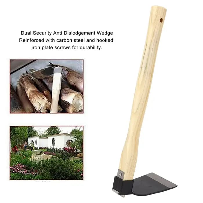 Houe de jardin houe à main de désherbage de jardin houe à main ergonomique manche en bois en acier au carbone houe à main légère de désherbage de jardin pour la maison
