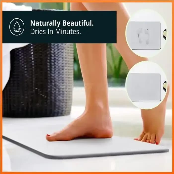 Tapis de bain en pierre pour salle de bain, tapis de douche en pierre, tapis en terre de diatomée, antidérapant, super absorbant, séchage rapide, tapis en diatomite