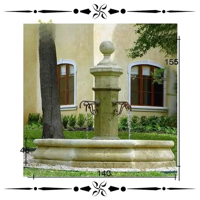 Grande fontaine de jardin d'extérieur
