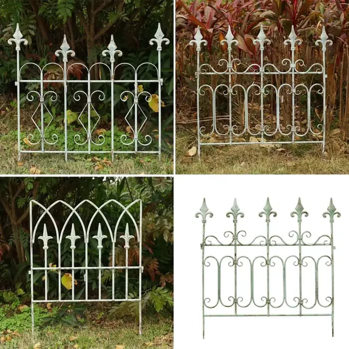 Panneau de séparation en fer pour clôture de jardin ancien