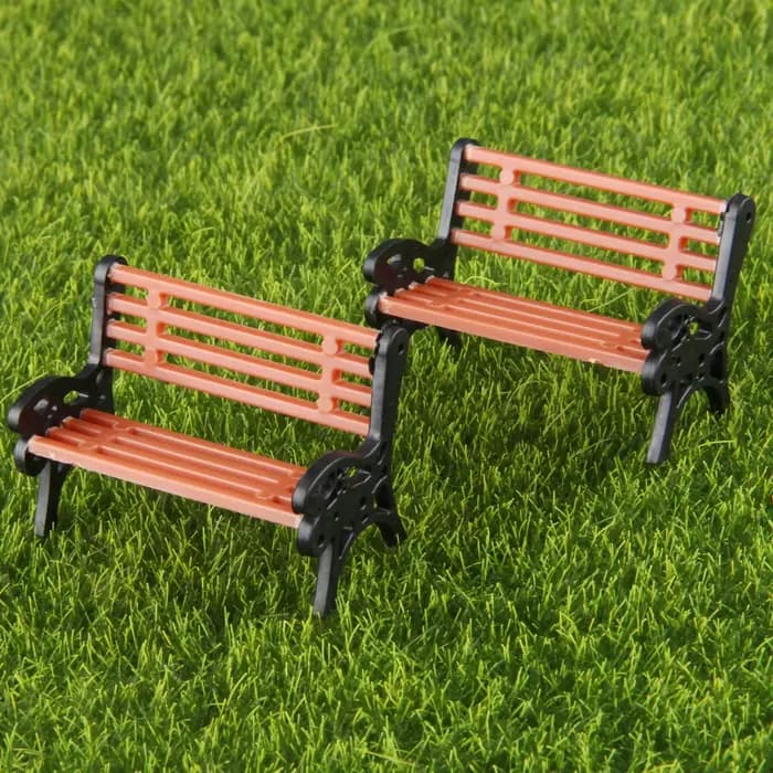 5 pièces modèle banc de parc 1:30 Mini ornement de jardin