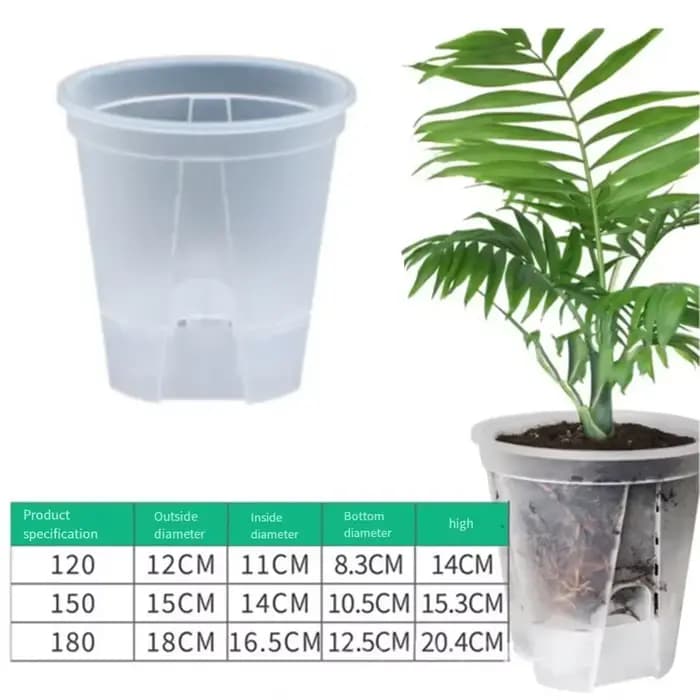 Pots de pépinière en plastique Transparent avec soucoupe