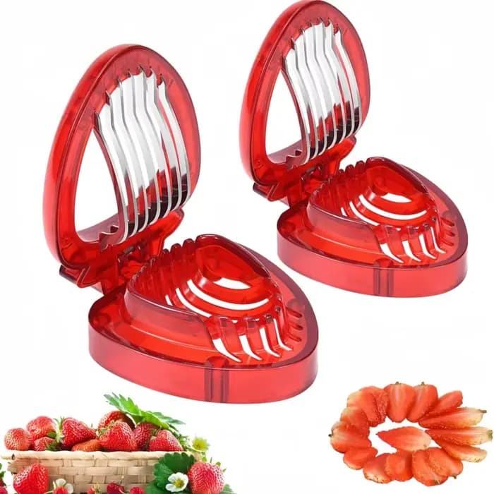 Trancheur de fraises en acier inoxydable, lame tranchante, petit outil pour décorer des tasses à Dessert, supports à gâteaux, décoration de pain fait maison