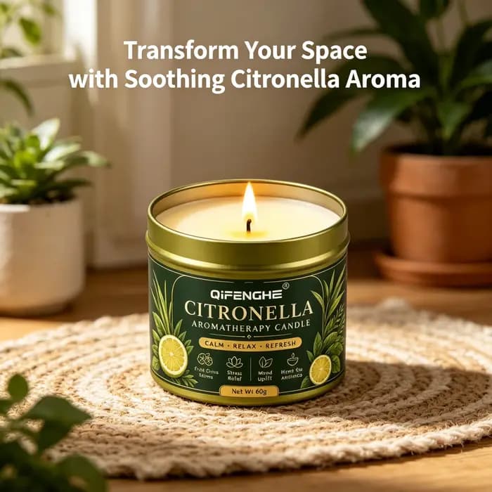 Bougie d'aromathérapie à la citronnelle