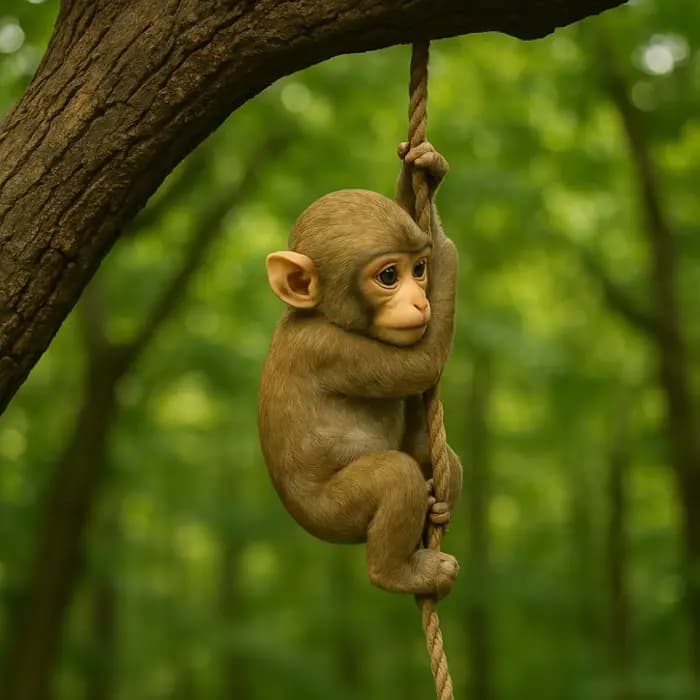 Figurine de singe grimpant de jardin