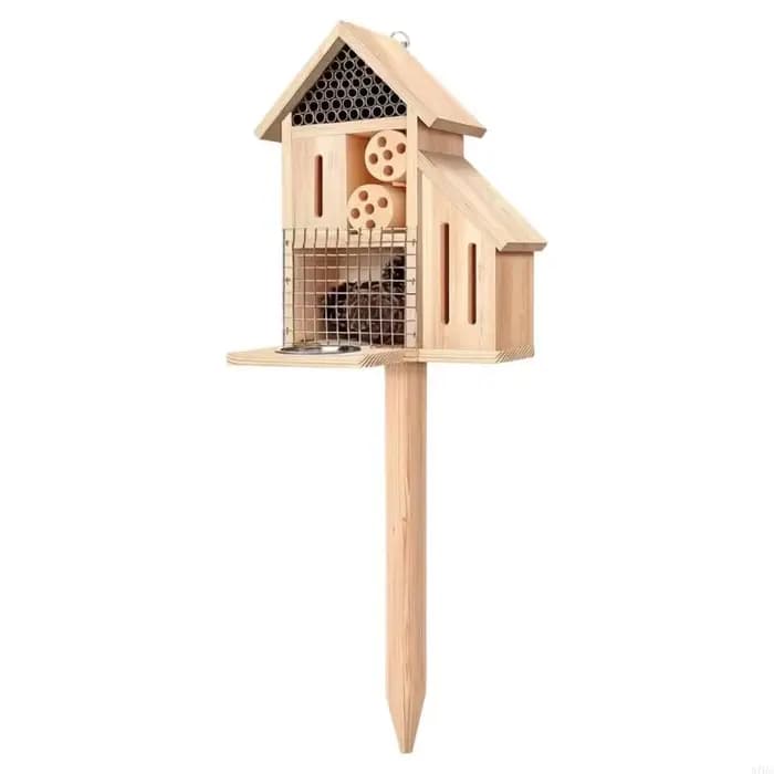 Maison à insectes en bois sur piquet