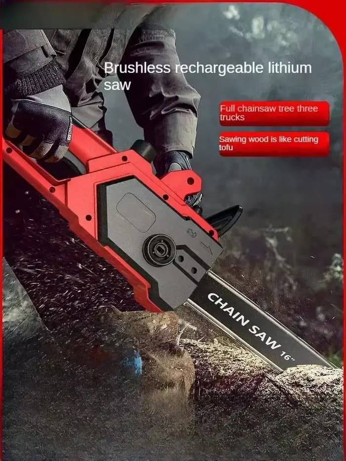 Tronçonneuse électrique professionnelle avec batterie lithium-ion puissante et design portable AA