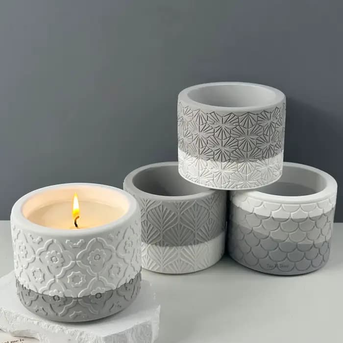 Pot de fleur en béton, moule en Silicone