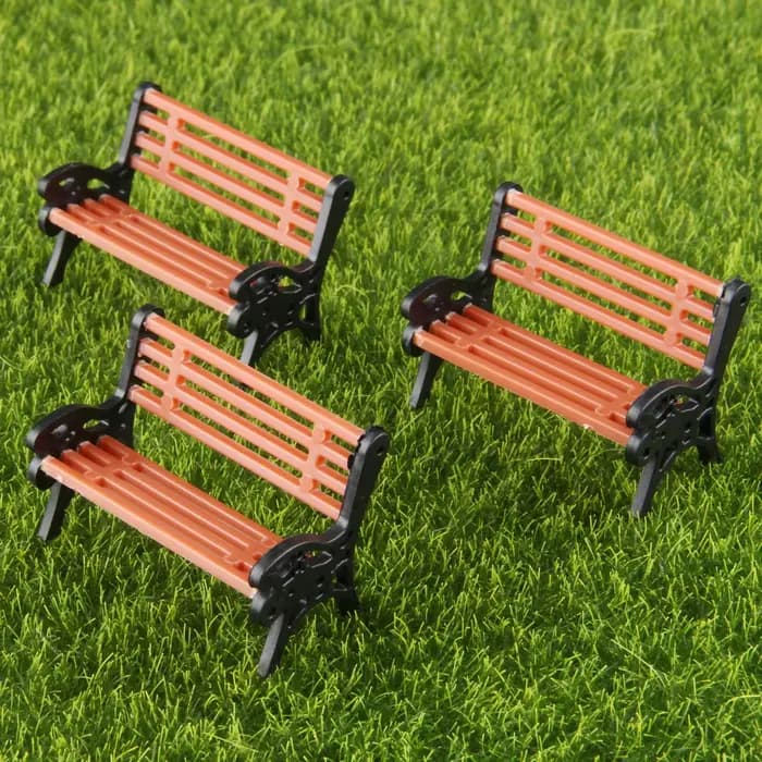 5 pièces modèle banc de parc 1:30 Mini ornement de jardin