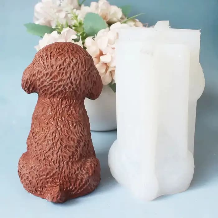 Moule en silicone chiot mignon pour bougie à pincer, pendentif en plâtre, goutte de colle artisanale, artisanat, articles d'ameublement