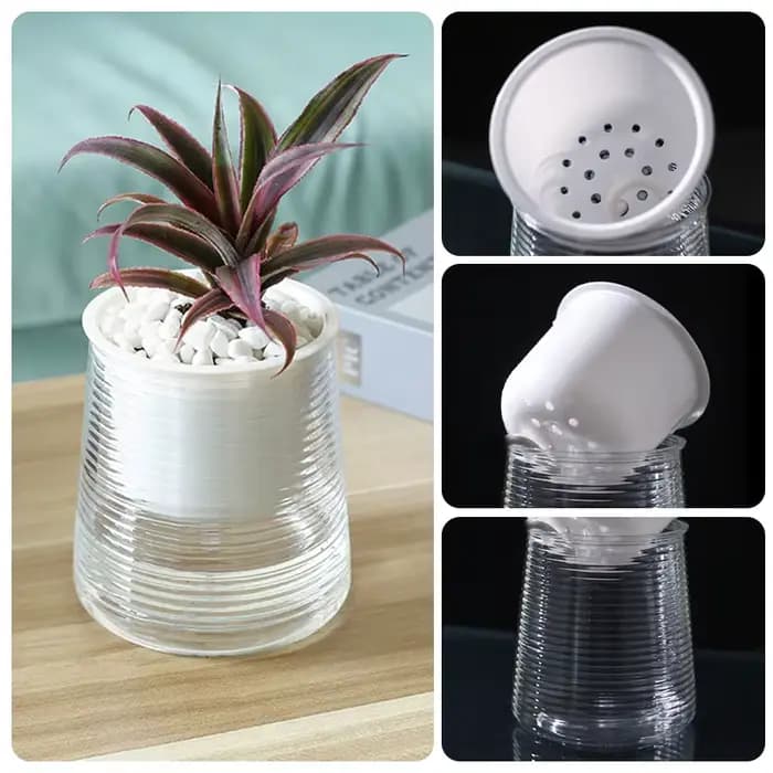 Pot de fleur Transparent au sol