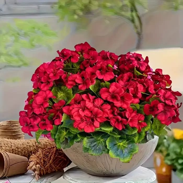 4 Geraniums artificiels résistants aux UV