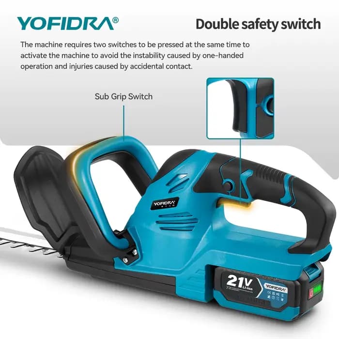Taille-haie électrique YOFIDRA 2000W 15000RPM, tondeuse à gazon, outil de jardinage et d'aménagement paysager, pour batterie Makita 21V
