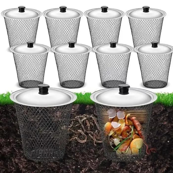Paquet 2 bacs à compost vers moulus pour l'enrichissement organique du l'amélioration du jardin M4YD