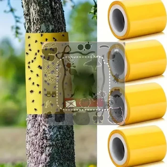 Ruban adhésif double face jaune 5/10M pour extérieur