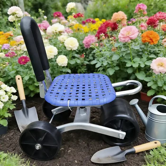 Chariot de jardin roulant avec siège