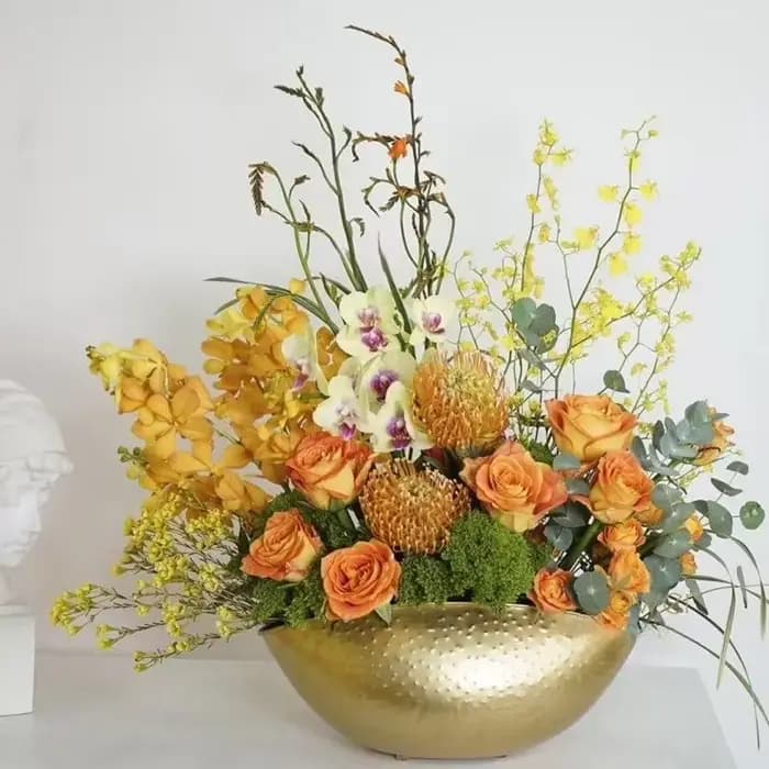 Nouveau Grand taille bol doré Pot Vase Jubao Pot fleur plantation à la main fer Pot