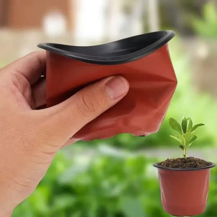 100/20x Pots de semis noirs et rouges