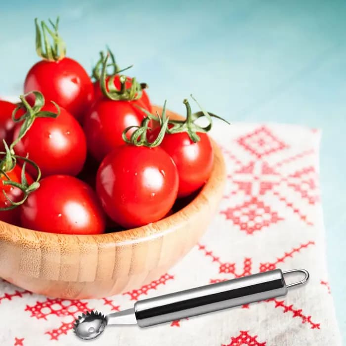 Outil portable en acier inoxydable pour retirer les tiges de tomates et de fraises