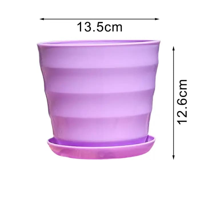Pot de fleurs en plastique multicolore