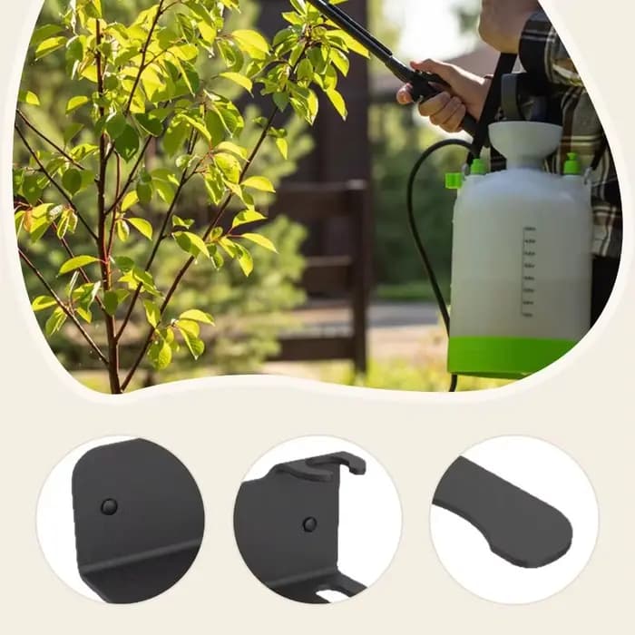 Support mural pour pulvérisateur de jardin, gain de place, résistant à la rouille, étagère de rangement pour outils, robuste, design polyvalent, organiseur d'outils de jardin