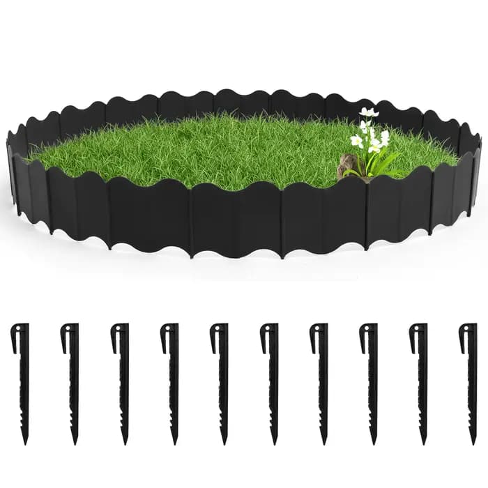Clôture de jardin de 3m, pour pelouse extérieure, bordure de sol, bordure décorative, piquet de Support pour plantes, paysage de cour en plastique PP