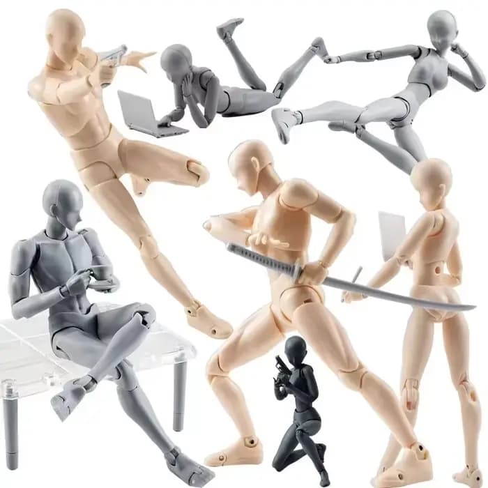 Figurine d'artiste articulée pour la peinture, l'art, l'animation, le dessin, modèle de corps masculin et féminin, mannequin de dessin, jouet