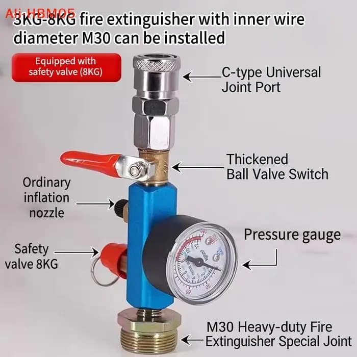(HB05) Adaptateur de pression pour petit réservoir d'air, pompe à air de conversion pour extincteur, accessoires de compresseur d'air portable