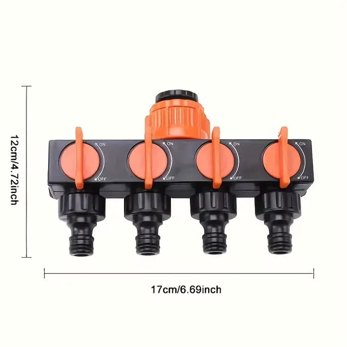 Distributeur de tuyau d'arrosage 4 voies