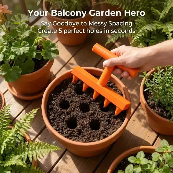 ㈅ Perforateur de semis pour jardinage, perforateur de semis de légumes et de fleurs domestique, outil de semis pour potager de balcon