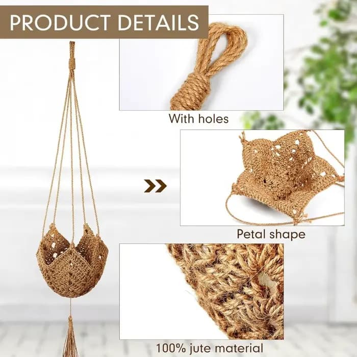 Pot de fleur en macramé fait à la main