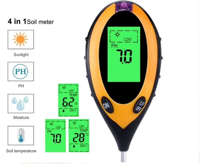 Nouveau pH-mètre de sol 3 en 1/4 en 1
