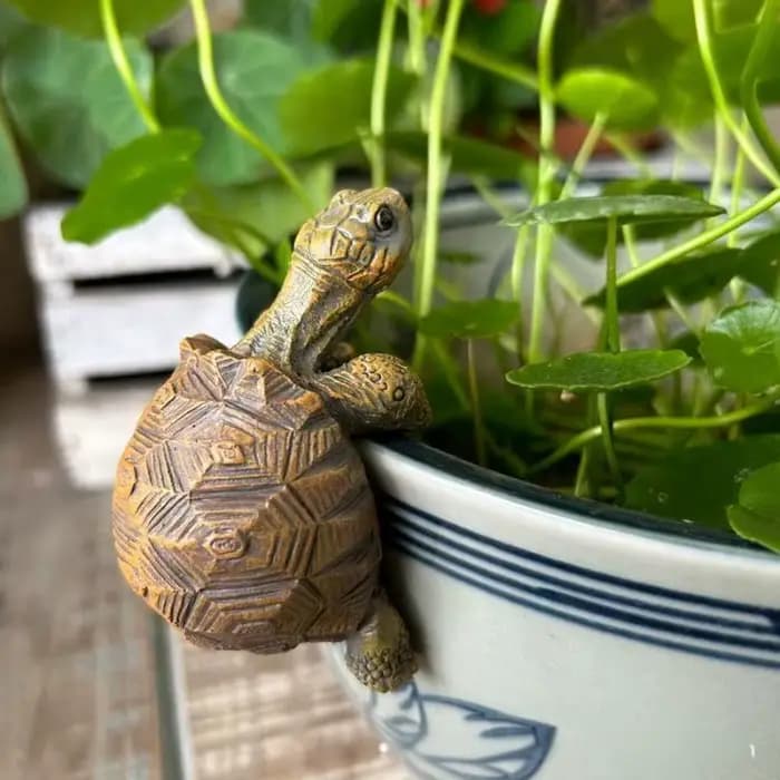 Pot de fleurs en résine en forme de tortue, 1 pièce, jardinière suspendue en forme d'animal pour la décoration intérieure, le jardin, l'extérieur et le balcon
