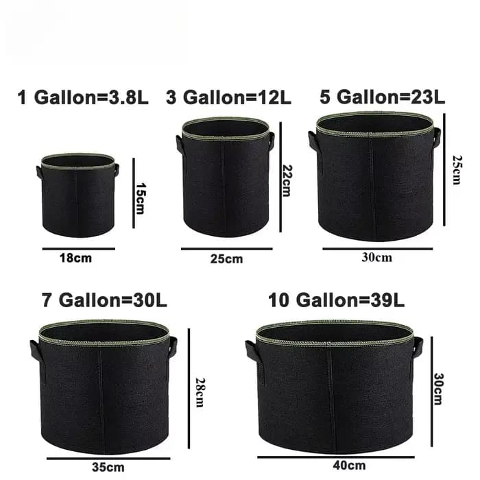 Pots de plantes en tissu