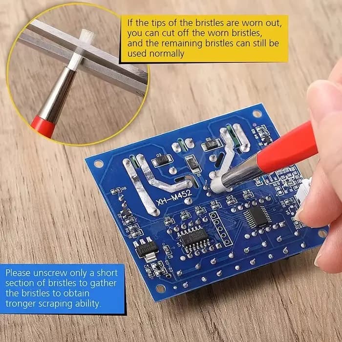 Stylo brosse antirouille pour montre, fibre de verre, laiton, acier, outil de polissage des rayures propres, outil de réparation de montre rouge, pièces de montre